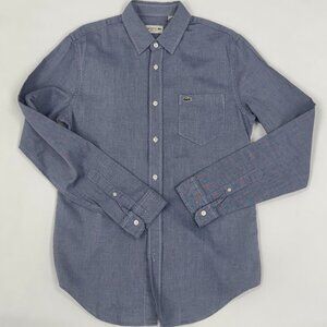 Lacoste Men’s Oxford Button-Down Shirt – Classic Blue
